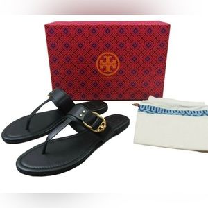 Tory Burch Marsden Sandal Black Size 10 with dust bag and box